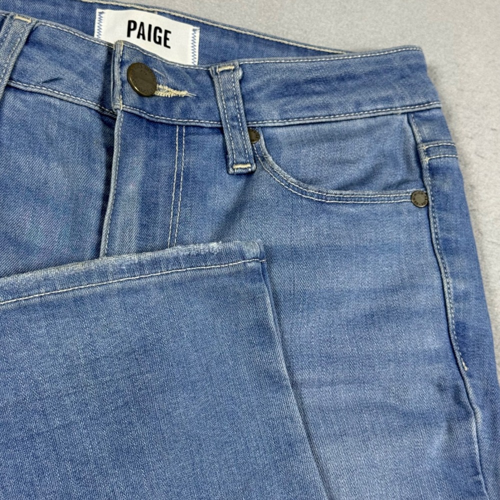 PAIGE Hoxton Slim High Rise Jeans Light Blue Wash Denim Size 26